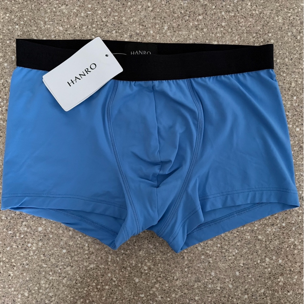 NWT Hanro Micro Touch Boxer Briefs Stretch Underwear Sailing Blue Men’s Small